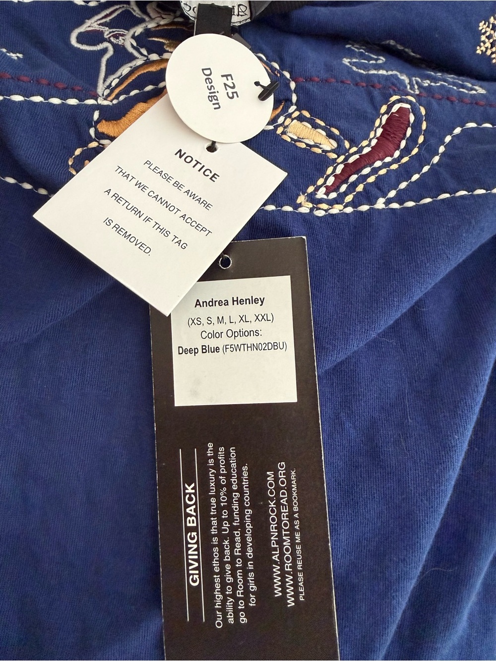 ALP N ROCK Andrea Henley Deep Cobalt Blue Snowmobile Size Small - Picture 5 of 5